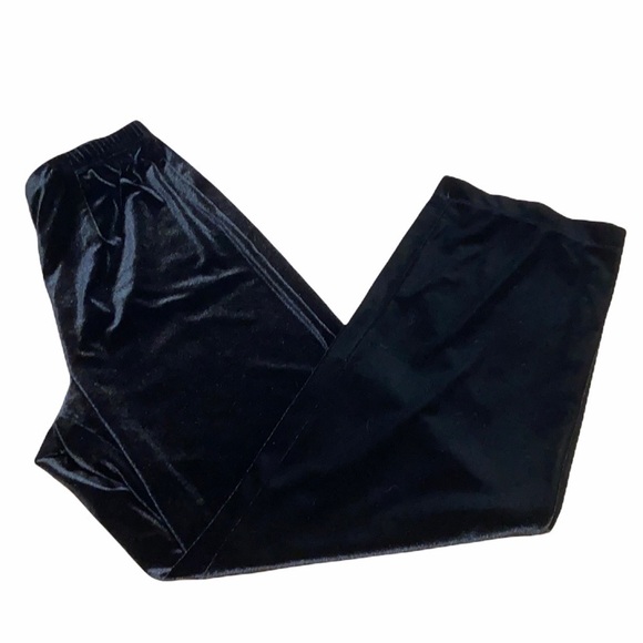 Laura Ashley black velveteen elastic waist Pants - Picture 1 of 6